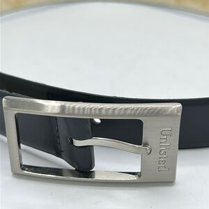 Unlisted black belt with silver tone buckle